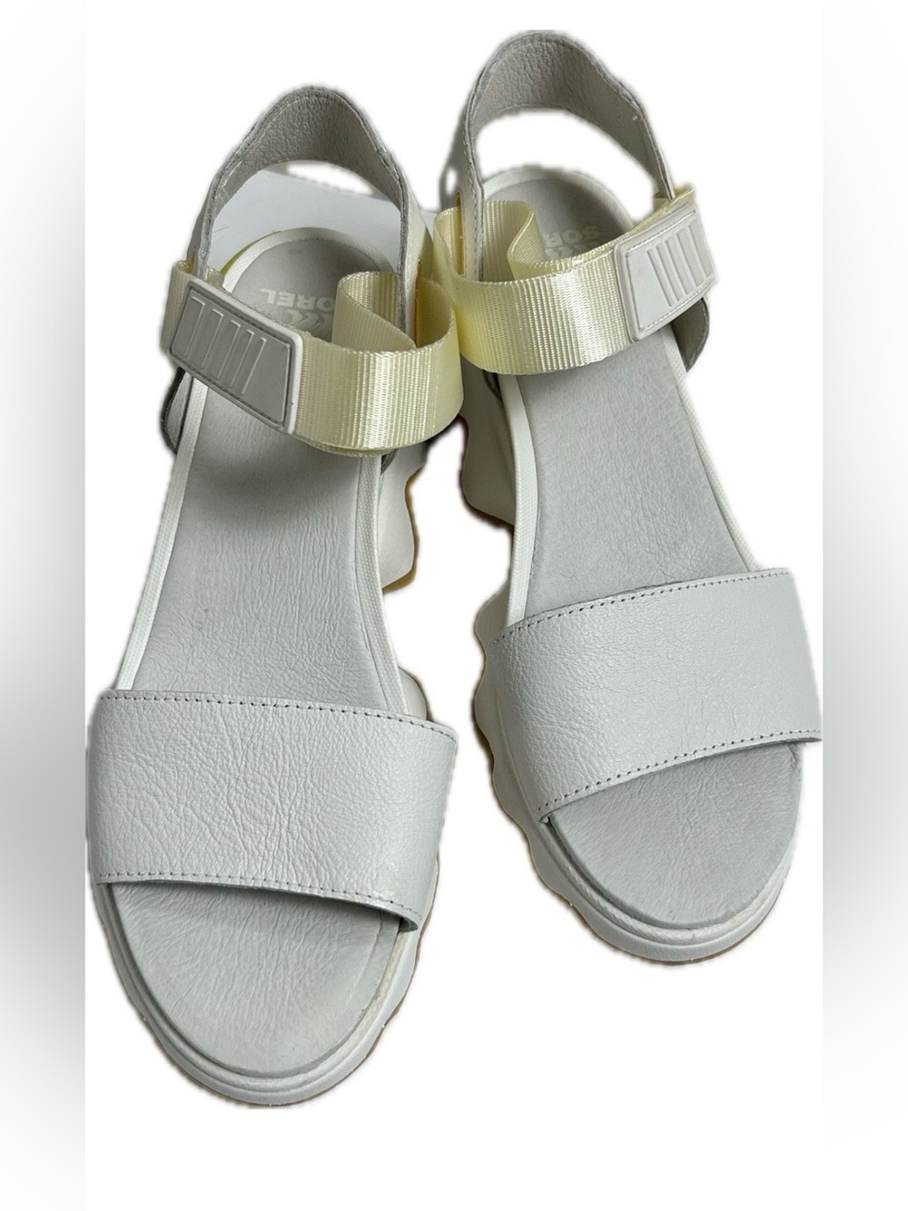 Sorel Kinetic Impact Y White Strap Sandals Size 9 Womens Leather Sport Sandals
